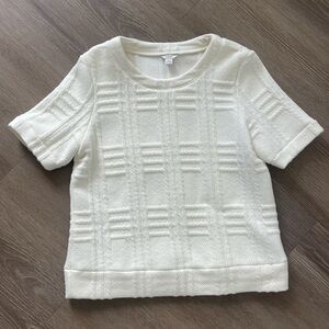 Fossil Cream Short Sleeve Knit Top